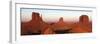 Panoramic Photo of the Mittens at Dusk, Monument Valley Navajo Tribal Park, Utah, USA-Peter Barritt-Framed Photographic Print