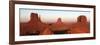 Panoramic Photo of the Mittens at Dusk, Monument Valley Navajo Tribal Park, Utah, USA-Peter Barritt-Framed Photographic Print