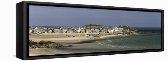 Panoramic Picture of the Popular Seaside Resort of St. Ives, Cornwall, England, United Kingdom-John Woodworth-Framed Stretched Canvas