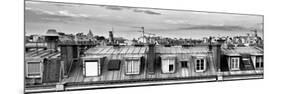 Panoramic Rooftops View, Black and White Photography, Sacre-Cœur Basilica, Paris, France-Philippe Hugonnard-Mounted Photographic Print