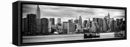 Panoramic Skyline Manhattan with Empire State Building and Chrysler Building-Philippe Hugonnard-Framed Stretched Canvas