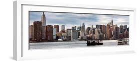 Panoramic Skyline Manhattan with Empire State Building and Chrysler Building-Philippe Hugonnard-Framed Photographic Print