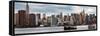 Panoramic Skyline Manhattan with Empire State Building and Chrysler Building-Philippe Hugonnard-Framed Stretched Canvas