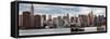 Panoramic Skyline Manhattan with Empire State Building and Chrysler Building-Philippe Hugonnard-Framed Stretched Canvas