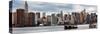 Panoramic Skyline Manhattan with Empire State Building and Chrysler Building-Philippe Hugonnard-Stretched Canvas