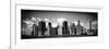 Panoramic Skyline of Manhattan, Black and White Photography, Financial District, New York, US-Philippe Hugonnard-Framed Art Print