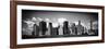 Panoramic Skyline of Manhattan, Black and White Photography, Financial District, New York, US-Philippe Hugonnard-Framed Art Print