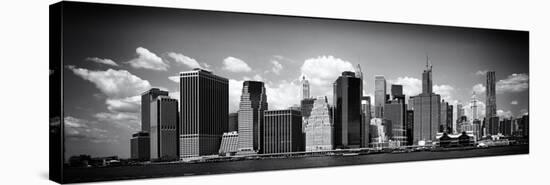 Panoramic Skyline of Manhattan, Black and White Photography, Financial District, New York, US-Philippe Hugonnard-Stretched Canvas