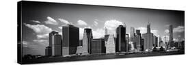 Panoramic Skyline of Manhattan, Black and White Photography, Financial District, New York, US-Philippe Hugonnard-Stretched Canvas