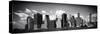 Panoramic Skyline of Manhattan, Black and White Photography, Financial District, New York, US-Philippe Hugonnard-Stretched Canvas