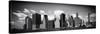 Panoramic Skyline of Manhattan, Black and White Photography, Financial District, New York, US-Philippe Hugonnard-Stretched Canvas