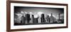 Panoramic Skyline of Manhattan, Black and White Photography, Financial District, New York, US-Philippe Hugonnard-Framed Premium Giclee Print