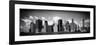 Panoramic Skyline of Manhattan, Black and White Photography, Financial District, New York, US-Philippe Hugonnard-Framed Premium Giclee Print