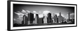 Panoramic Skyline of Manhattan, Black and White Photography, Financial District, New York, US-Philippe Hugonnard-Framed Premium Giclee Print