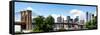 Panoramic Skyline of Manhattan, Brooklyn Bridge and One World Trade Center, New York City, US-Philippe Hugonnard-Framed Stretched Canvas