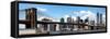 Panoramic Skyline of New York City, Manhattan and Brooklyn Bridge, One World Trade Center, US-Philippe Hugonnard-Framed Stretched Canvas