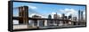 Panoramic Skyline of New York City, Manhattan and Brooklyn Bridge, One World Trade Center, US-Philippe Hugonnard-Framed Stretched Canvas