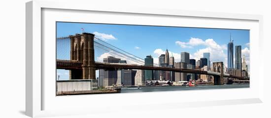 Panoramic Skyline of New York City, Manhattan and Brooklyn Bridge, One World Trade Center, US-Philippe Hugonnard-Framed Photographic Print