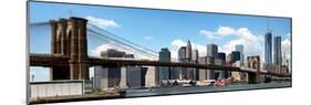 Panoramic Skyline of New York City, Manhattan and Brooklyn Bridge, One World Trade Center, US-Philippe Hugonnard-Mounted Photographic Print