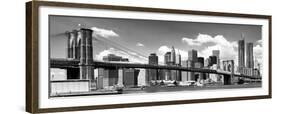 Panoramic, Skyline of NYC, Manhattan and Brooklyn Bridge, One World Trade Center, US-Philippe Hugonnard-Framed Premium Photographic Print