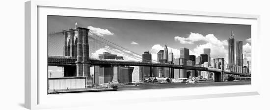 Panoramic, Skyline of NYC, Manhattan and Brooklyn Bridge, One World Trade Center, US-Philippe Hugonnard-Framed Premium Photographic Print