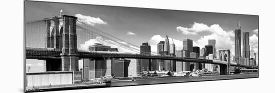 Panoramic, Skyline of NYC, Manhattan and Brooklyn Bridge, One World Trade Center, US-Philippe Hugonnard-Mounted Premium Photographic Print