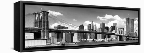 Panoramic, Skyline of NYC, Manhattan and Brooklyn Bridge, One World Trade Center, US-Philippe Hugonnard-Framed Stretched Canvas