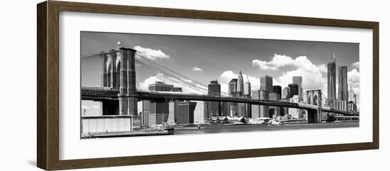 Panoramic, Skyline of NYC, Manhattan and Brooklyn Bridge, One World Trade Center, US-Philippe Hugonnard-Framed Photographic Print