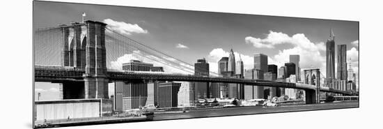 Panoramic, Skyline of NYC, Manhattan and Brooklyn Bridge, One World Trade Center, US-Philippe Hugonnard-Mounted Photographic Print