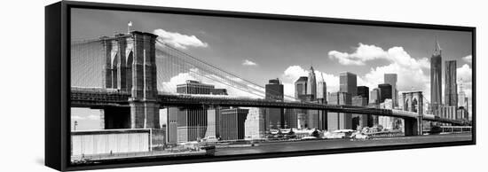 Panoramic, Skyline of NYC, Manhattan and Brooklyn Bridge, One World Trade Center, US-Philippe Hugonnard-Framed Stretched Canvas