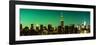 Panoramic Skyline of the Skyscrapers of Manhattan by Green Night from Brooklyn-Philippe Hugonnard-Framed Photographic Print