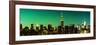 Panoramic Skyline of the Skyscrapers of Manhattan by Green Night from Brooklyn-Philippe Hugonnard-Framed Photographic Print