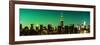 Panoramic Skyline of the Skyscrapers of Manhattan by Green Night from Brooklyn-Philippe Hugonnard-Framed Photographic Print