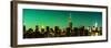 Panoramic Skyline of the Skyscrapers of Manhattan by Green Night from Brooklyn-Philippe Hugonnard-Framed Photographic Print