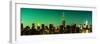Panoramic Skyline of the Skyscrapers of Manhattan by Green Night from Brooklyn-Philippe Hugonnard-Framed Photographic Print