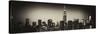 Panoramic Skyline of the Skyscrapers of Manhattan by Night from Brooklyn-Philippe Hugonnard-Stretched Canvas