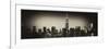 Panoramic Skyline of the Skyscrapers of Manhattan by Night from Brooklyn-Philippe Hugonnard-Framed Photographic Print