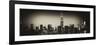 Panoramic Skyline of the Skyscrapers of Manhattan by Night from Brooklyn-Philippe Hugonnard-Framed Photographic Print