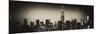 Panoramic Skyline of the Skyscrapers of Manhattan by Night from Brooklyn-Philippe Hugonnard-Mounted Photographic Print