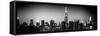 Panoramic Skyline of the Skyscrapers of Manhattan by Night from Brooklyn-Philippe Hugonnard-Framed Stretched Canvas