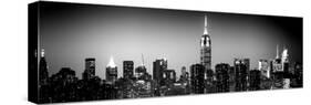 Panoramic Skyline of the Skyscrapers of Manhattan by Night from Brooklyn-Philippe Hugonnard-Stretched Canvas