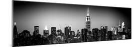 Panoramic Skyline of the Skyscrapers of Manhattan by Night from Brooklyn-Philippe Hugonnard-Mounted Photographic Print