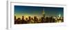 Panoramic Skyline of the Skyscrapers of Manhattan by Nightfall from Brooklyn-Philippe Hugonnard-Framed Photographic Print