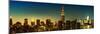Panoramic Skyline of the Skyscrapers of Manhattan by Nightfall from Brooklyn-Philippe Hugonnard-Mounted Photographic Print