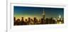 Panoramic Skyline of the Skyscrapers of Manhattan by Nightfall from Brooklyn-Philippe Hugonnard-Framed Photographic Print