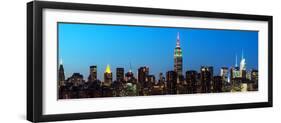 Panoramic Skyline of the Skyscrapers of Manhattan by Nightfall from Brooklyn-Philippe Hugonnard-Framed Photographic Print