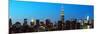 Panoramic Skyline of the Skyscrapers of Manhattan by Nightfall from Brooklyn-Philippe Hugonnard-Mounted Photographic Print