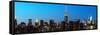 Panoramic Skyline of the Skyscrapers of Manhattan by Nightfall from Brooklyn-Philippe Hugonnard-Framed Stretched Canvas