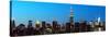 Panoramic Skyline of the Skyscrapers of Manhattan by Nightfall from Brooklyn-Philippe Hugonnard-Stretched Canvas