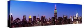Panoramic Skyline of the Skyscrapers of Manhattan by Nightfall from Brooklyn-Philippe Hugonnard-Stretched Canvas